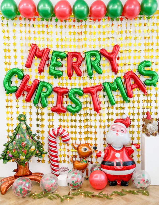 [쏙쏙마켓] 메리 크리스마스 은박풍선 장식 (메리크리스마스 홈파티세트)