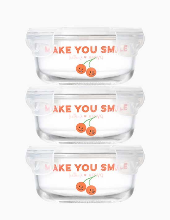 [파이렉스] 노티드 내열유리 밀폐용기 원형 380ml ver.2