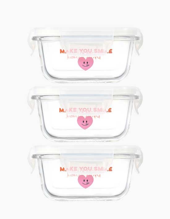 [파이렉스] 노티드 내열유리 밀폐용기 정사각 310ml ver.2