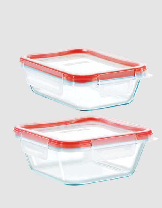 [파이렉스] 사각 프레쉬락 4면밀폐용기 473ml 950ml 2세트
