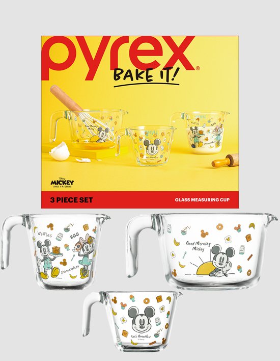 [파이렉스] 디즈니 굿모닝미키 내열유리 계량컵 홈세트 3p 집들이선물 (디즈니 굿모닝미키 홈세트 3p)
