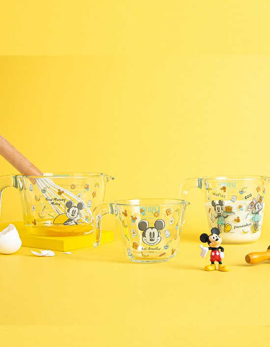 [파이렉스] 디즈니 굿모닝미키 내열유리 계량컵 250ml / 500ml 1000ml