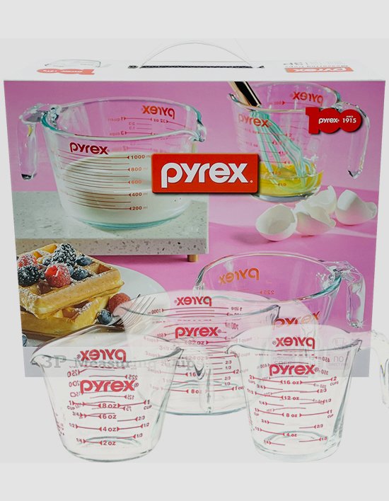 [파이렉스] 오리지널 내열유리 계량컵 홈세트 3p 집들이선물 (오리지널 홈세트 3p)