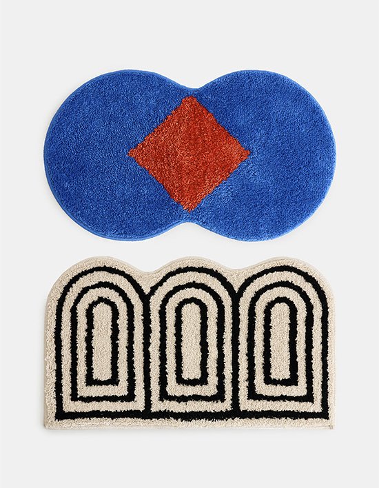 [보웰] BWTZ 푹신한 롱파일 자카드 포인트 발매트 2종 (택1)