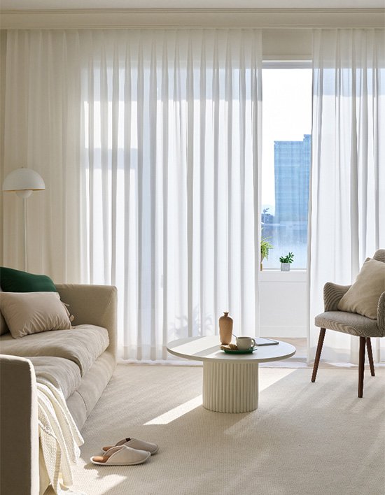 [보웰] 이지클립형 비침없는 차르르 거실 쉬폰 커튼 나비주름 2장세트 4종 (택1)