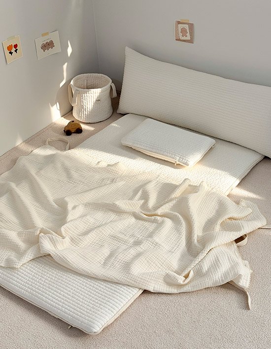 [마이리틀데이지] 누빔 인견 양면 사계절 낮잠이불 블랭킷 세트 2종 (택1)