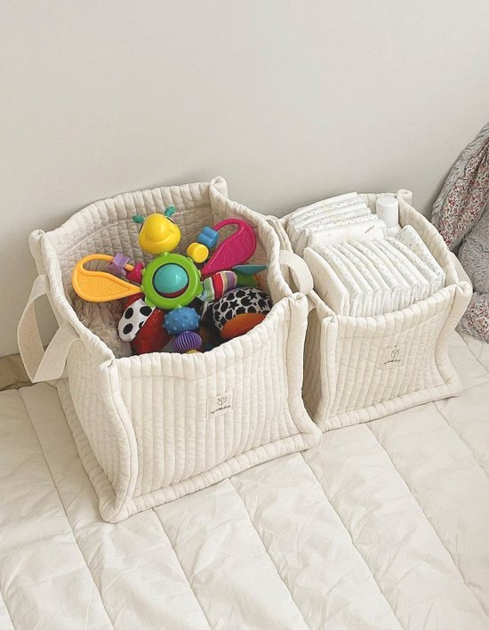 [마이리틀데이지] 아기 누빔 패브릭 사각 바구니 2종 (택1)