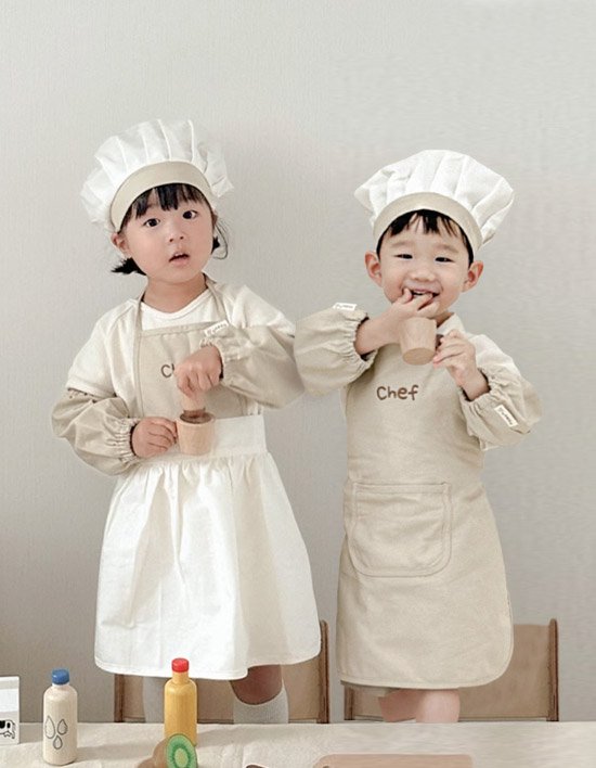 [마이리틀데이지] 키즈 유아 셰프 앞치마 세트 2종 (택1)