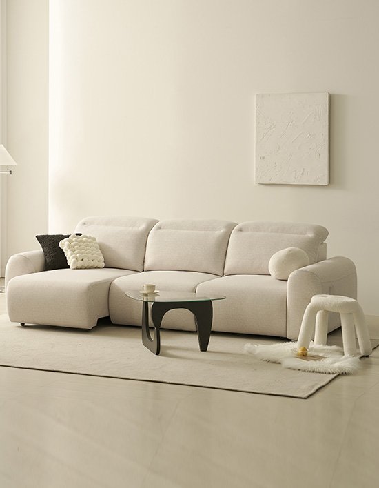 [제이픽스] 페블2세대 이지클린패브릭 리클라이너 슬라이드 3/4인 모션 소파 2종 (택1)