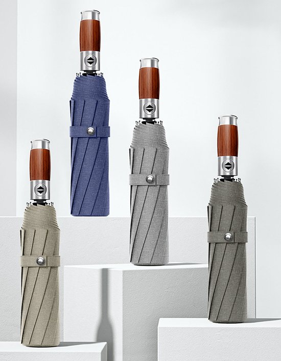 [포유렐라]  20K 우드 3단 암막 접이식 휴대용 자동우산 4종 (택1)