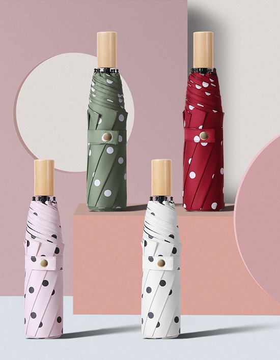 [포유렐라] 도트 UV차단 3단 암막 접이식 휴대용 자동우산 5종 (택1)