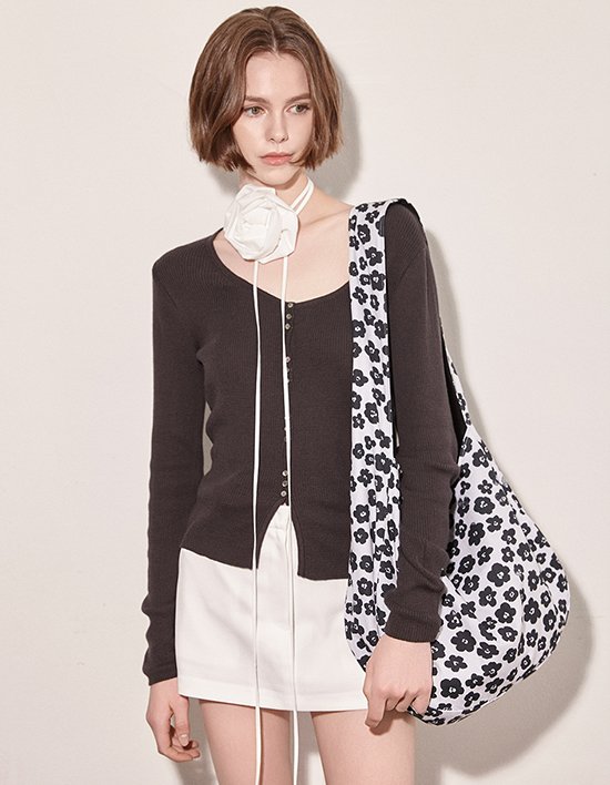 [비덜스트] 플라워 리버서블 쓰리웨이 호보백_화이트