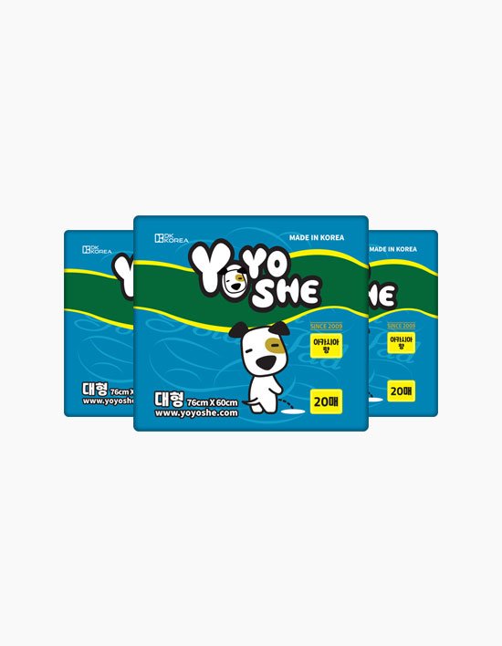 [요요쉬] 배변패드 대형 스카이 20매 X 3팩 (총60매) (요요쉬 대형 스카이 20매 X 3팩)