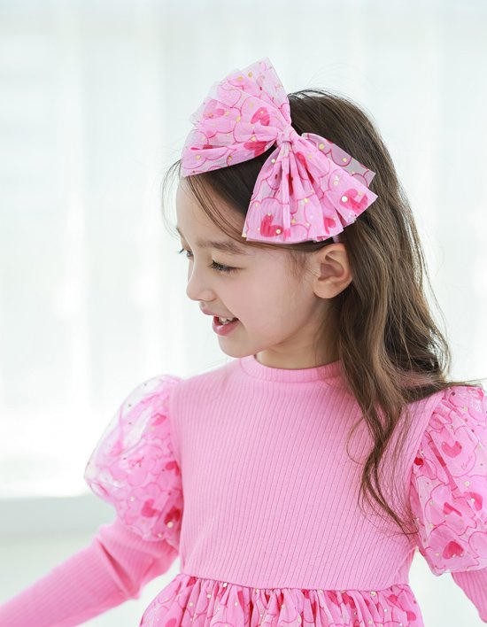 [유니엘] 하트장미 헤어밴드_핑크