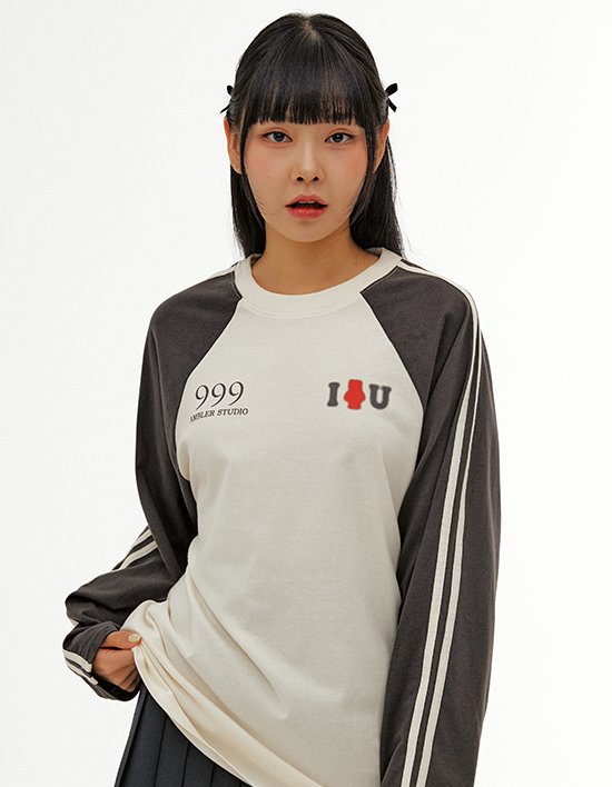 [엠블러] I곰U 래글런 오버핏 롱 슬리브 AJS101 다크그레이 (택1)