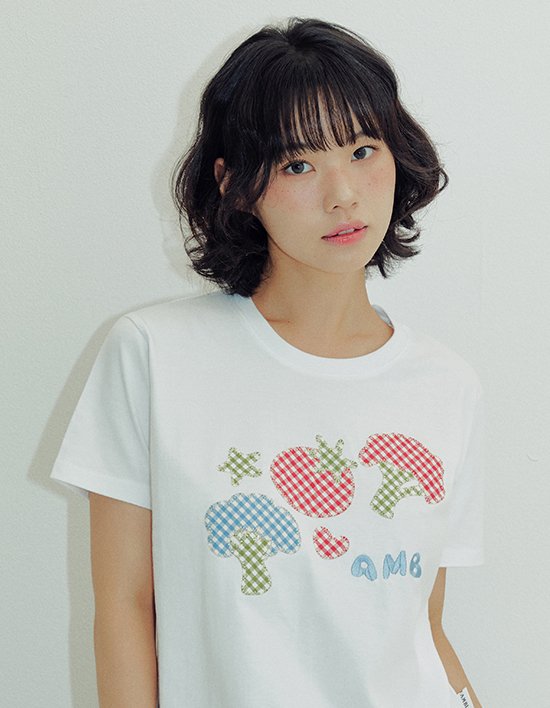 [엠블러]Tomato Broccoli Duo Patch 체크패치반팔AS1224화이트(택1)