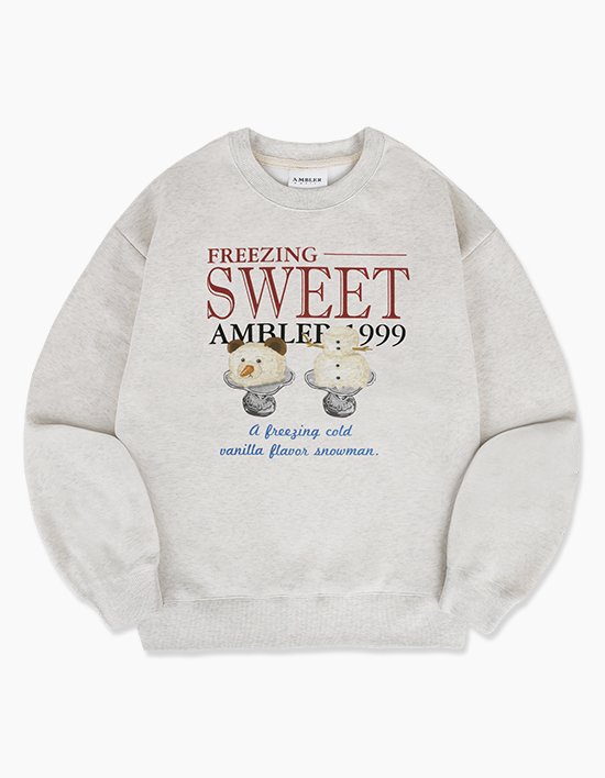 [엠블러]Vanilla flavor snowman 맨투맨 AMM1209 오트밀(택1)