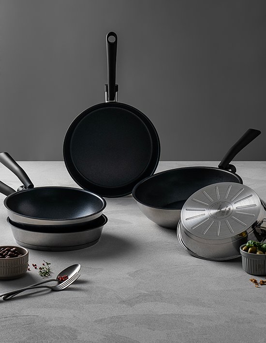 [알텐바흐] 디펜더스 바닥5중 인덕션 스텐 후라이팬 세트 9종 (택1)