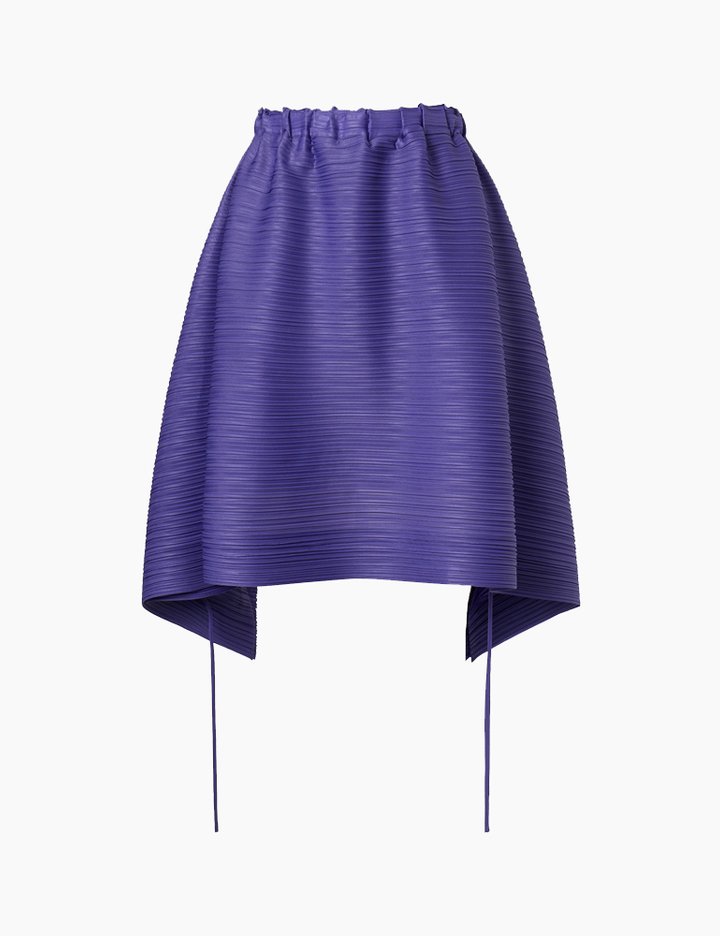 [몽플리쎄] 여성 가로 주름 플리츠 밴딩 미니 스커트 (퍼플)