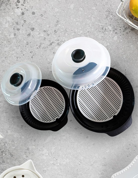 [보노하우스] 전자레인지 조리 용기 대+소 세트 전자렌지 요리용 찜기