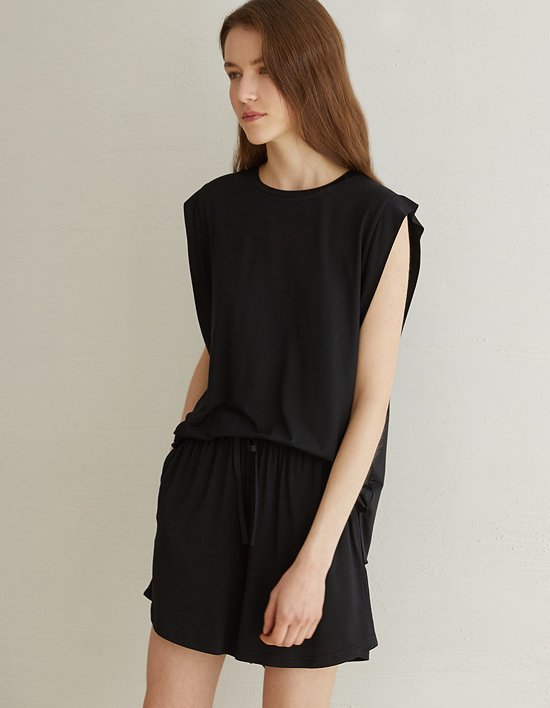 [허비쉬] 스퀘어 슬리브리스 세트 블랙