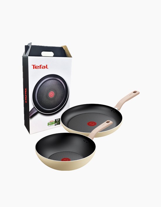 [테팔] 티타늄 1X 데이지 인덕션 프라이팬 2종 (팬28CM+웍28CM)+기프트박스 ((선물포장) 팬28+웍28)