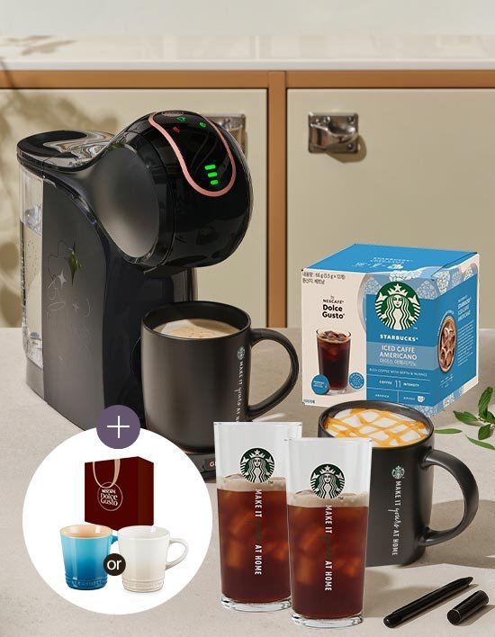 [돌체구스토] (컬리단독구성) 커피머신 지니오S 쉐어 블랙 (+르쿠르제 증정)