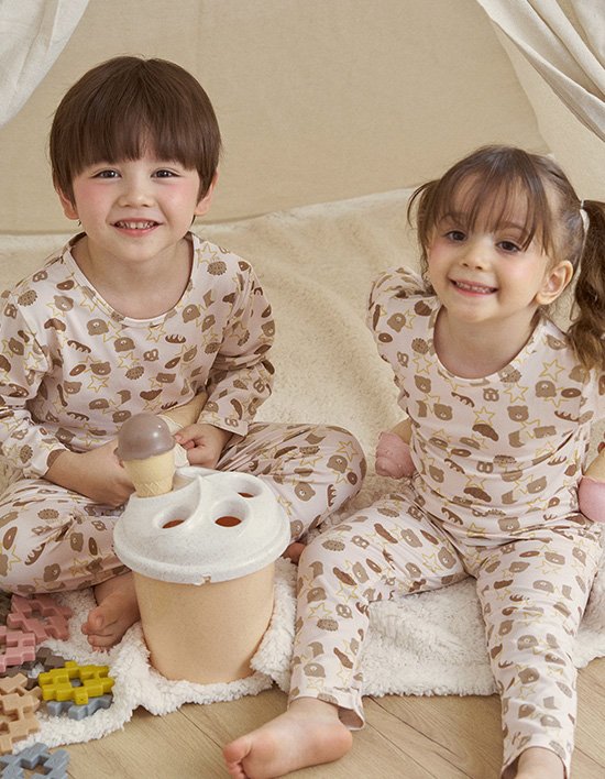 [도씨 키즈] 2PACK/소프킨 버디 긴팔 키즈 실내복 세트