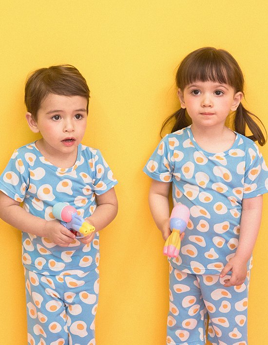 [도씨 키즈] 에어핏 에그팝 반팔 키즈 실내복 세트