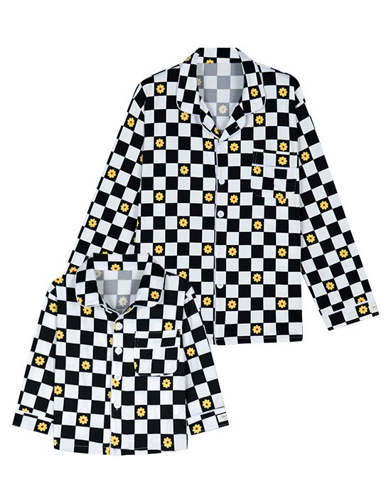 [도씨] 2PACK/소프킨 플라워체커 긴팔 패밀리 잠옷 세트