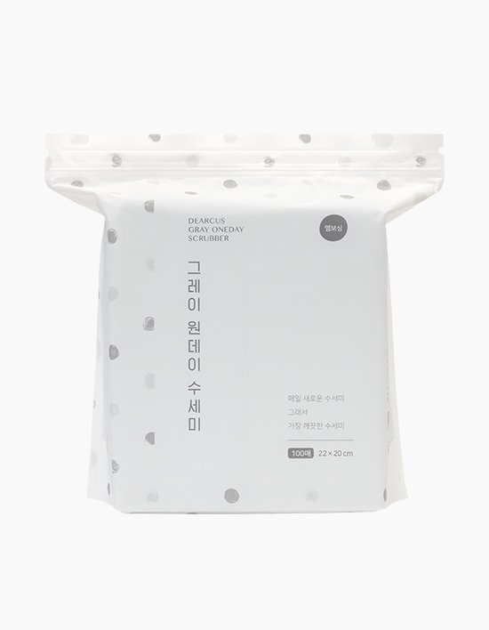 [디어커스] 그레이 원데이 수세미 엠보싱 100매