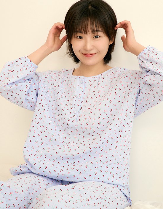 [마른파이브] 리틀 체리 라운드넥 순면 요루 잠옷 파자마 세트 3종(택1)