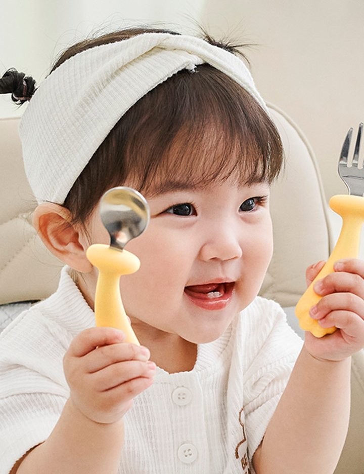 [퍼기] 휘어지는 이유식 스텐 스푼포크