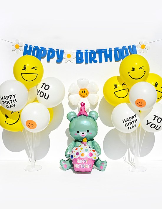 [파티쇼] 곰돌이 컵케익 해피벌스데이 투유 장식 세트