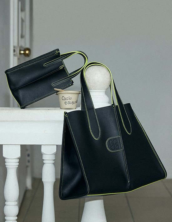 [로로안코] (컬리단독) 비스코티 토트 블랙 & 마이크로 비스코티 특가세트