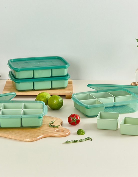 [이지앤프리] 튼튼이 웨이브킵 6분할 이유식큐브용기 1700ml  4종 (1택)