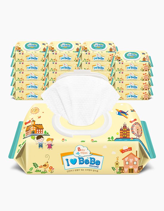 [아이러브베베] 아이보리 아기물티슈 캡형(72매 X 20팩)