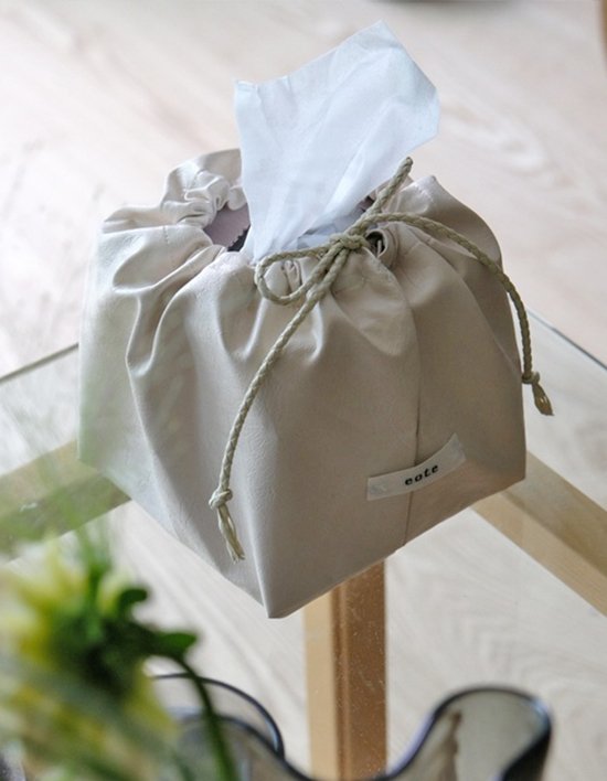 [이오테]  faux leather strap 티슈케이스 (정사각) 2종 (택1)