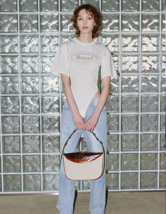 [mfnt] 베를린 숄더/크로스백 카라멜  (투톤 캔버스+이탈리아 소가죽) (Caramel)