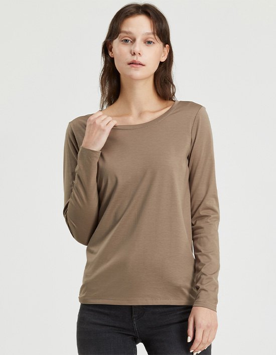 [와이잭] W_스쿱넥 클래식핏 긴소매 (180gsm) 4종 (택1)