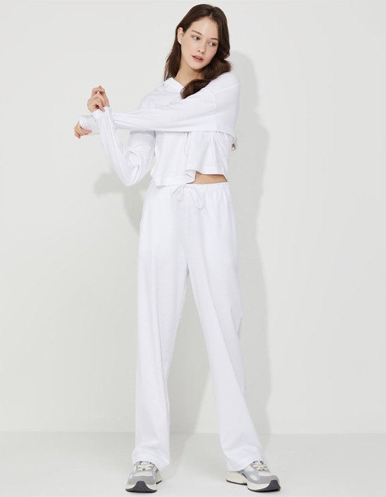 [와이잭] 상하의 세트_W_웜 터치 크롭 후디 + 스웻팬츠 세트 6종 (택1)