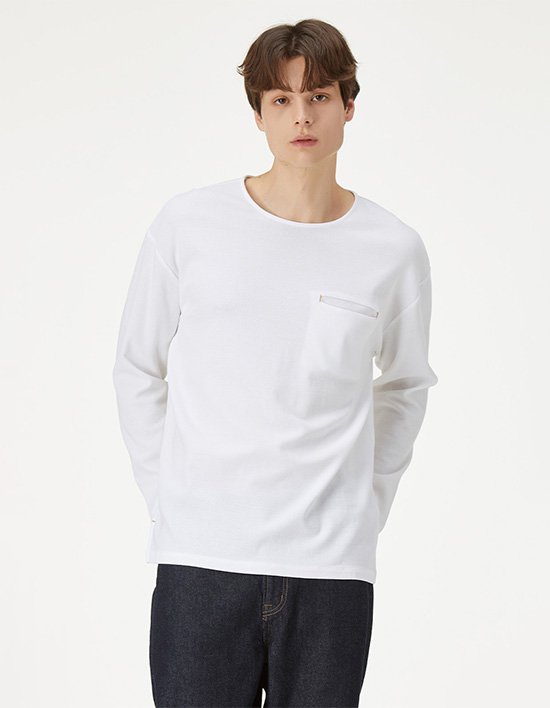 [와이잭] M_미니와플 루즈핏 보트넥 긴소매 3종 (택1)