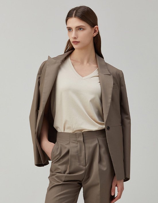 [와이잭] W_브이넥 클래식 & 베이직 핏 반소매 티셔츠 (155gsm) 10종 (택1)