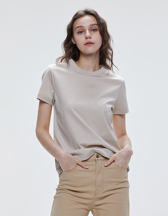 [와이잭] W_립 바인딩 크루넥 클래식핏 반소매 (180gsm) 8종 (택1)