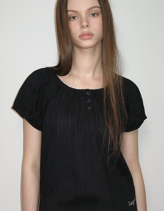 [레이지지] 스윗 썸머 코튼 파자마 세트 - 블랙