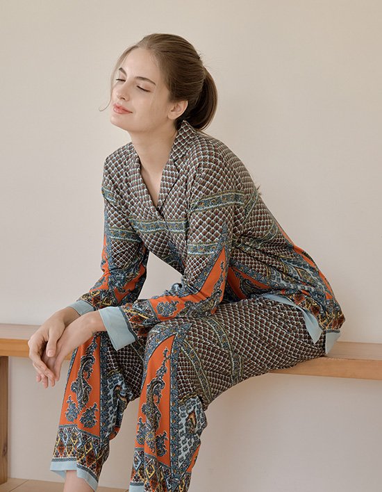 [라페어] 바실리카 오렌지 노오픈 파자마 상하의 세트 4종 (택 1)