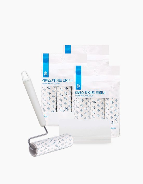 [리벤스] 사선컷팅 돌돌이 테이프클리너 핸들 12종세트 (핸들+거치대+리필 10입)