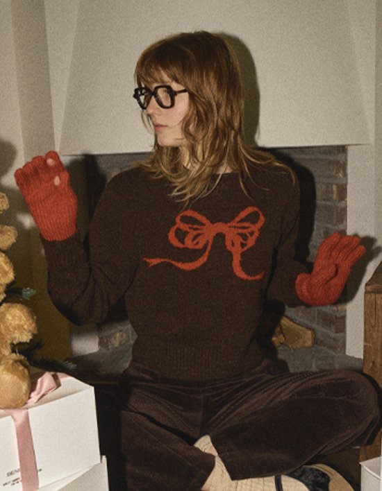 [벤시몽] 리본 자카드 니트 3종 (택1)