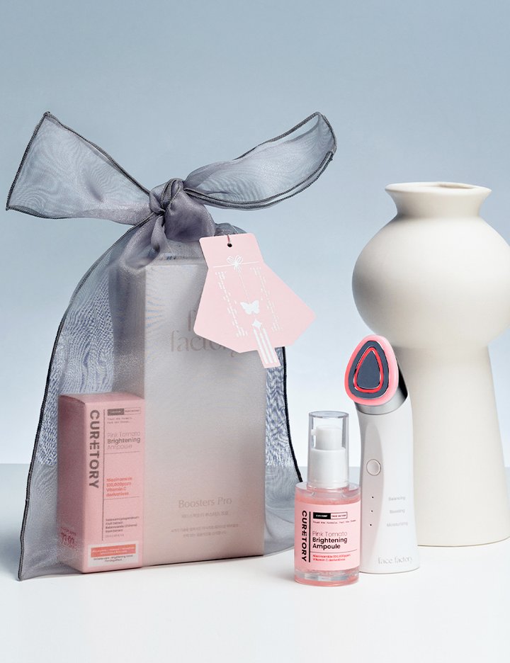 [페이스팩토리] (GIFT/선물포장) 부스터즈 프로 4in1 + 핑크 토마토 앰플 세트