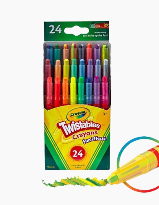 [크레욜라] 기능성 색연필 트위스트 형광 24색 (2개 세트)